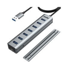 Atolla 7-Port USB 3.0 Hub with Removable Sliding Rails - High-Speed Data Splitter for Desk Organization & Stable Connection, Compatible with MacBook, Laptop, PS4, PC
